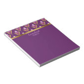 Speciaal Elegant Paarse Floral en Gold Notitieblok (Schuin)