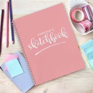 Speciaal Elegant roze witboek Notitieboek