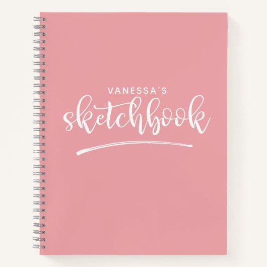 Speciaal Elegant roze witboek Notitieboek (Voorkant)