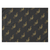 Speciaal elegant Script Angel Gold Black Tafelkleed (Voorkant (Horizontaal))