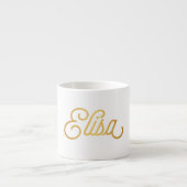 Speciaal Elegant Script Elisa Gold Black Espresso Kop (Voorkant)