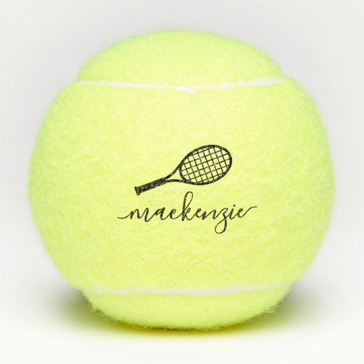 Speciaal Elegant Script Name Penn Tennisballen (Voorkant)