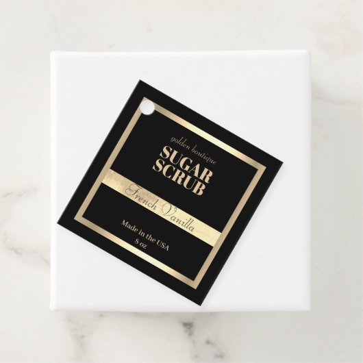 Speciaal Elegant Spa Product Zwart goud Bedankjes Labels (In situ)