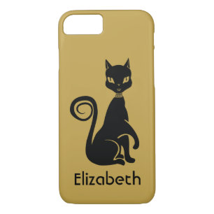 Speciaal elegant zwart karton op gouden achtergron 	iPhone 8/7 hoesje