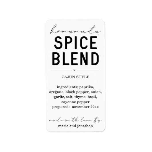 Speciaal etiket van gepersonaliseerde homemade-spe (Voorkant)