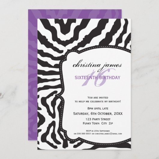 SPECIAAL EVENEMENT UITNODIGINGEN :: superb zebra 4 (Voorkant / Achterkant)