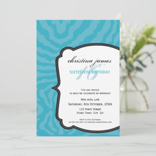 SPECIAAL EVENEMENT UITNODIGINGEN :: superb zebra 7 (Staand voorkant)