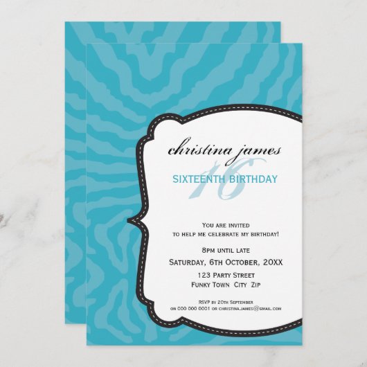 SPECIAAL EVENEMENT UITNODIGINGEN :: superb zebra 7 (Voorkant / Achterkant)