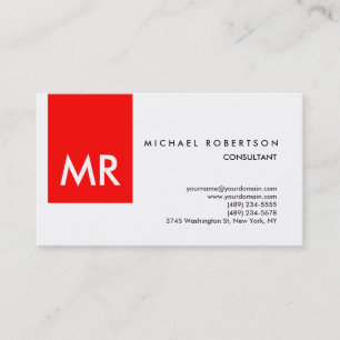 Speciaal exclusief monogram rood wit visitekaartje