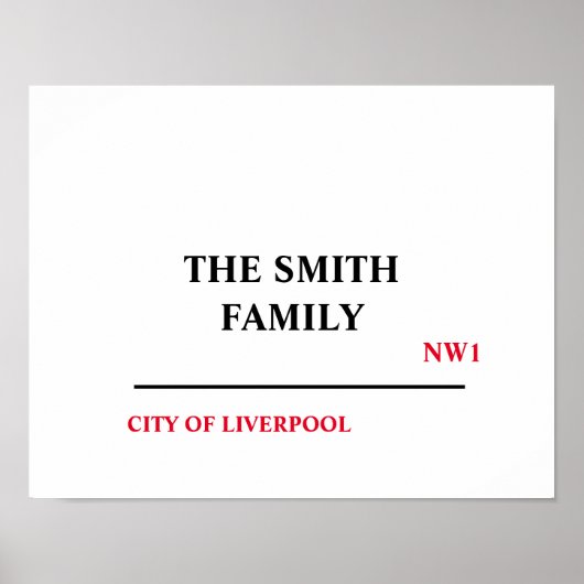 Speciaal familienaam Street Sign Wall Poster (Voorkant)
