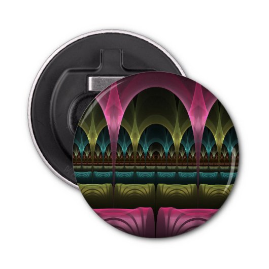 Speciaal Fantasy Patroon Abstract Kleurrijke Fract Button Flesopener (Voorkant)