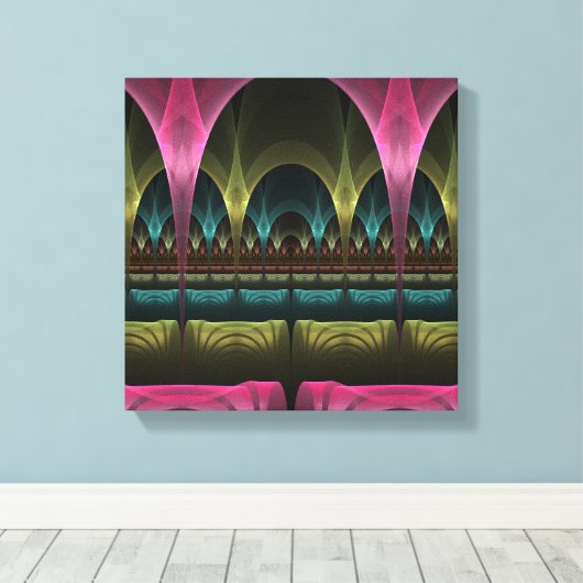 Speciaal Fantasy Patroon Abstract Kleurrijke Fract Canvas Afdruk (Insitu (Houten vloer))