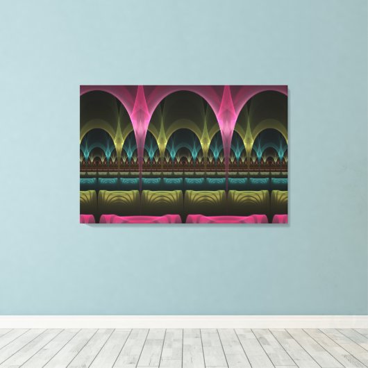 Speciaal Fantasy Patroon Abstract Kleurrijke Fract Canvas Afdruk (Insitu (Houten vloer))