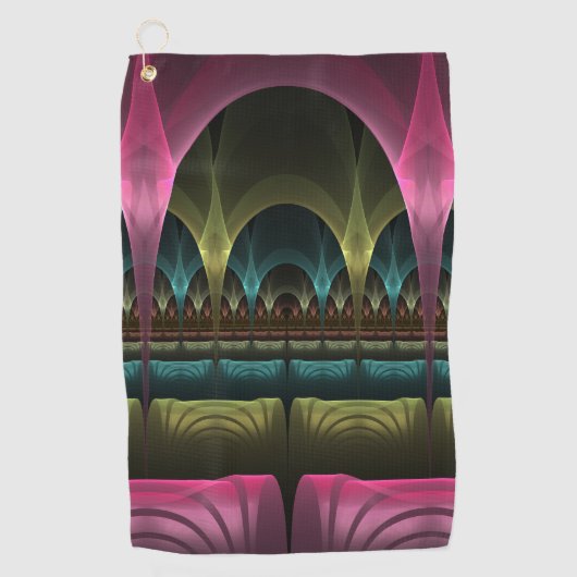 Speciaal Fantasy Patroon Abstract Kleurrijke Fract Golfhanddoek (Voorkant)