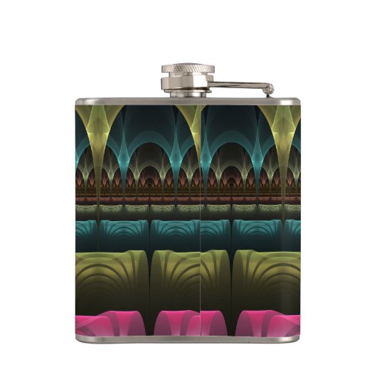 Speciaal Fantasy Patroon Abstract Kleurrijke Fract Heupfles (Achterkant)