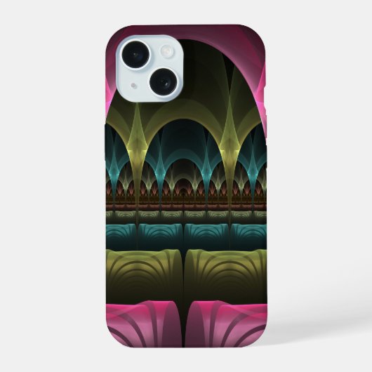 Speciaal Fantasy Patroon Abstract Kleurrijke Fract iPhone 15 Case (Achterkant)