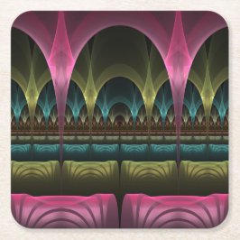 Speciaal Fantasy Patroon Abstract Kleurrijke Fract Kartonnen Onderzetters