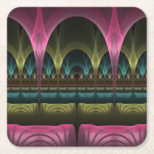 Speciaal Fantasy Patroon Abstract Kleurrijke Fract Kartonnen Onderzetters