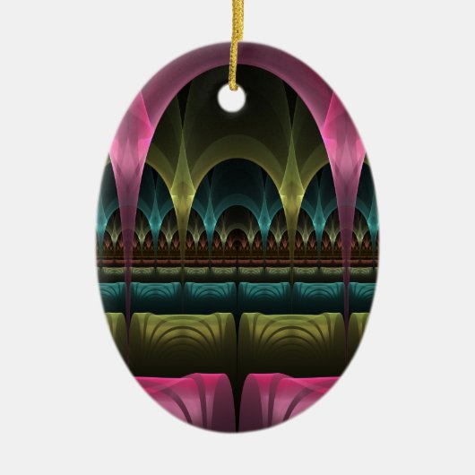 Speciaal Fantasy Patroon Abstract Kleurrijke Fract Keramisch Ornament (Voorkant)