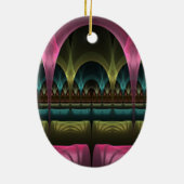 Speciaal Fantasy Patroon Abstract Kleurrijke Fract Keramisch Ornament (Achterkant)