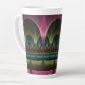 Speciaal Fantasy Patroon Abstract Kleurrijke Fract Latte Mok (Linkerhoek)