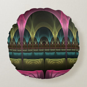 Speciaal Fantasy Patroon Abstract Kleurrijke Fract Rond Kussen
