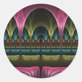 Speciaal Fantasy Patroon Abstract Kleurrijke Fract Ronde Sticker