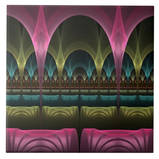 Speciaal Fantasy Patroon Abstract Kleurrijke Fract Tegeltje (Voorkant)