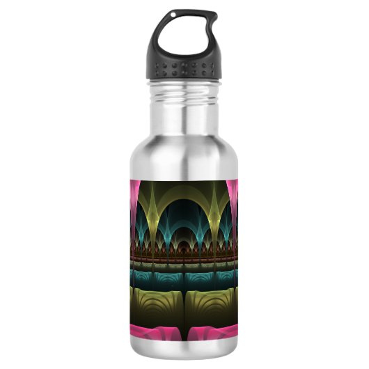 Speciaal Fantasy Patroon Abstract Kleurrijke Fract Waterfles (Voorkant)
