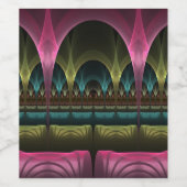 Speciaal Fantasy Patroon Abstract Kleurrijke Fract Wijn Etiket (Enkel label)