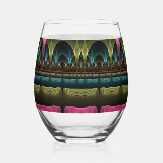 Speciaal Fantasy Patroon Abstract Kleurrijke Fract Wijnglas Zonder Voet (Rechts)