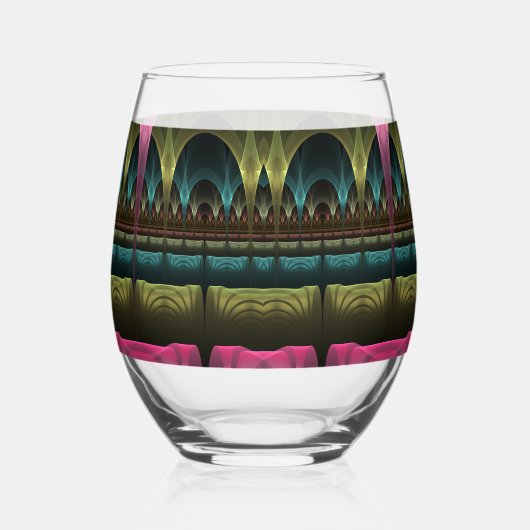 Speciaal Fantasy Patroon Abstract Kleurrijke Fract Wijnglas Zonder Voet (Links)