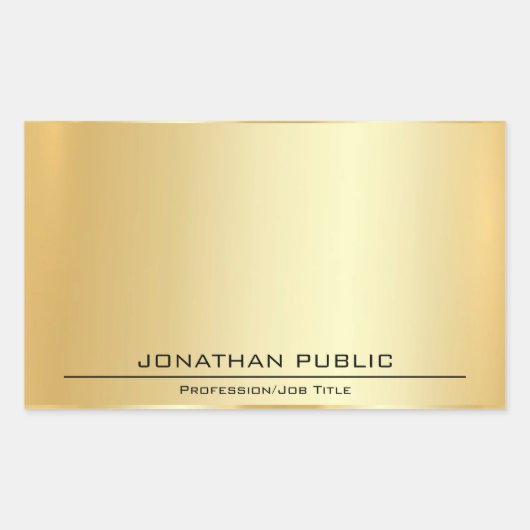 Speciaal Faux Gold Metallic look voegt tekst toe Rechthoekige Sticker (Voorkant)