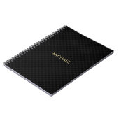 Speciaal Faux Gold Name Black Check Pattern Notitieboek (Linkerzijde)