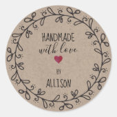 Speciaal Faux Kraft-handheld met liefde Ronde Sticker (Voorkant)