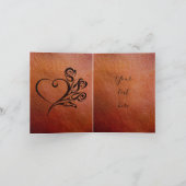 Speciaal Faux Leather 3rd Wedding Jubileum Kaart (Binnen)