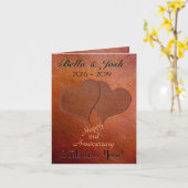 Speciaal Faux Leather 3rd Wedding Jubileum Kaart (Gele Bloem)