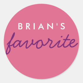 Speciaal favoriete roze en Paars Ronde Sticker