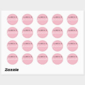 Speciaal favoriete roze en wit ronde sticker (Vel)