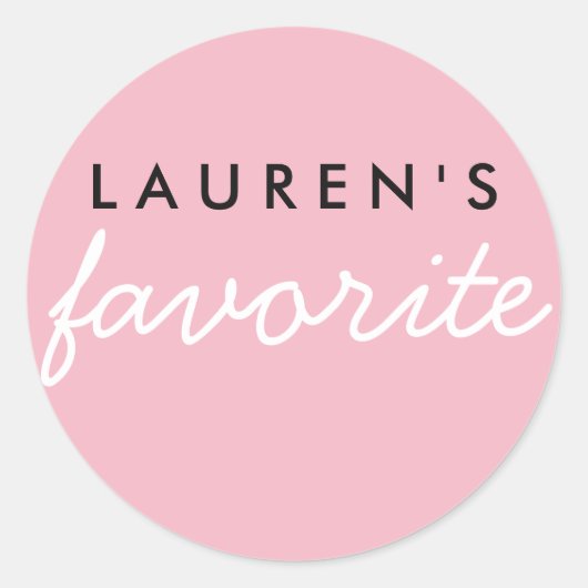 Speciaal favoriete roze en wit ronde sticker (Voorkant)
