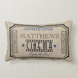 Speciaal filmtheater Ticket Pillow - blauw Kussen