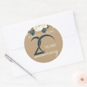 Speciaal Floral 20th Wedding Jubileum Ronde Sticker (Envelop)