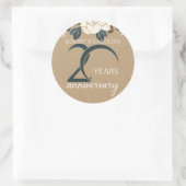 Speciaal Floral 20th Wedding Jubileum Ronde Sticker (Tas)