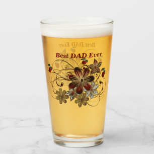 Speciaal Floral Art Beer Glass voor papa Glas