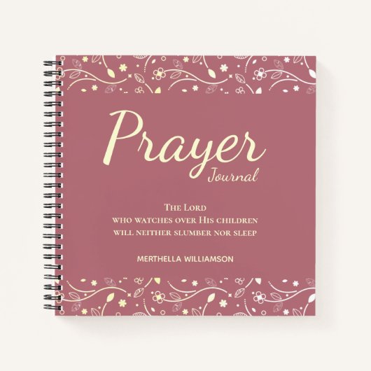 Speciaal Floral Roos Gold Prayer Journal Notitieboek (Voorkant)