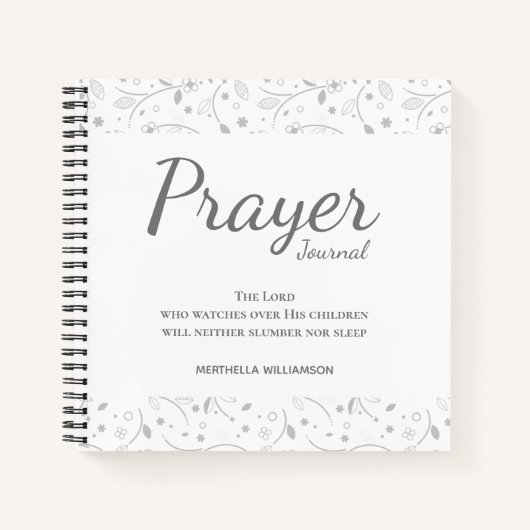 Speciaal Floral White Prayer Journal Notitieboek (Voorkant)