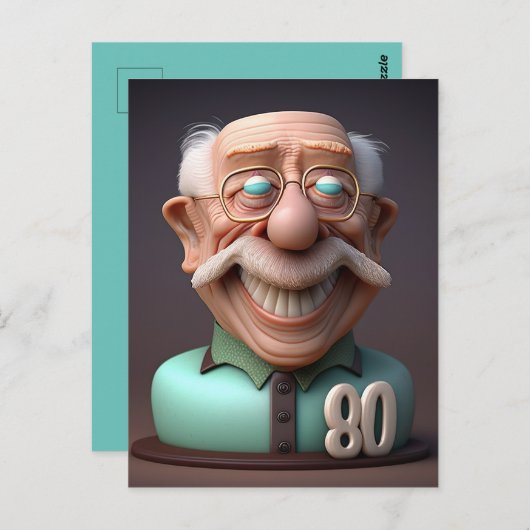 Speciaal fonds 80-jarige verjaardag briefkaart (Voorkant / Achterkant)