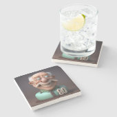 Speciaal fonds 80-jarige verjaardag stenen onderzetter (Zijkant)