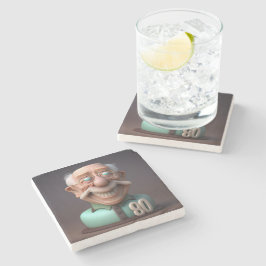 Speciaal fonds 80-jarige verjaardag stenen onderzetter