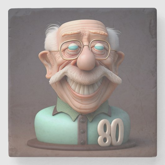 Speciaal fonds 80-jarige verjaardag stenen onderzetter (Voorkant)